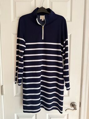 Sail to Sable Navy Striped Dress
